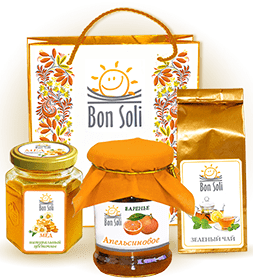 набор сладких подарков с логотипом Bon Soli