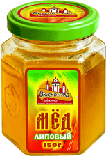 липовый мед с логотипом в стеклянной банке